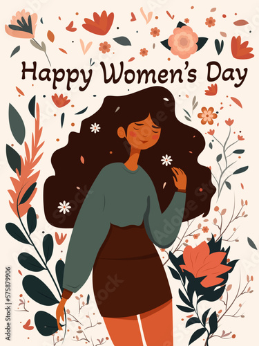 Flat design.March 8, women, international women's day