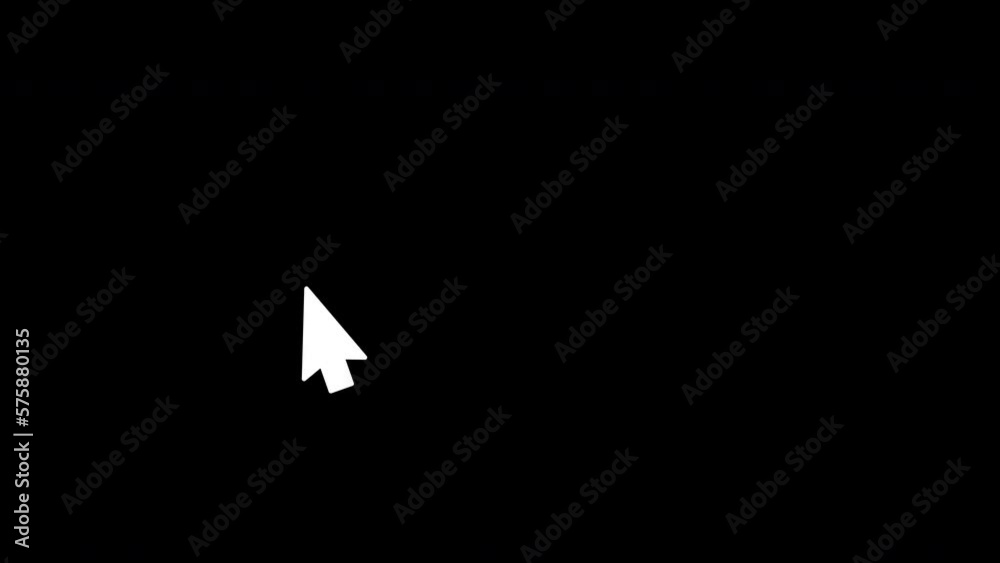 Animated arrow mouse cursor on black background, with click and accent