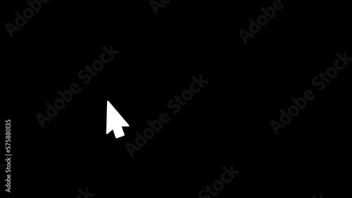 Animated arrow mouse cursor on black background, with click and accent