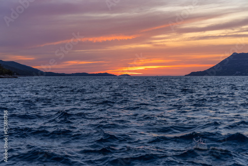 Sunset on the Adriatic Sea on Cres Island, Croatia