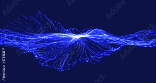 Abstract explosion background. Outer space. Portal hole made from many flying particles. Time travel concept. Vector illustration.