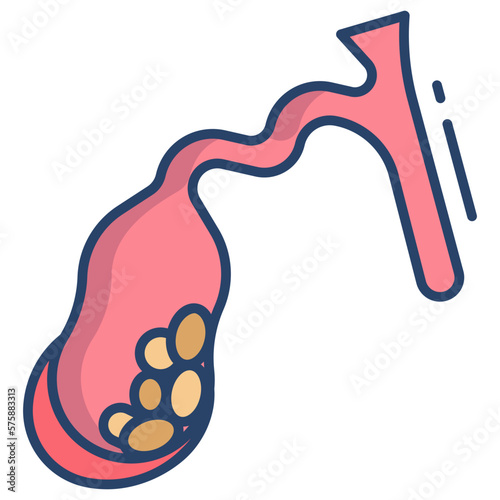 Outline gallbladder disease icon