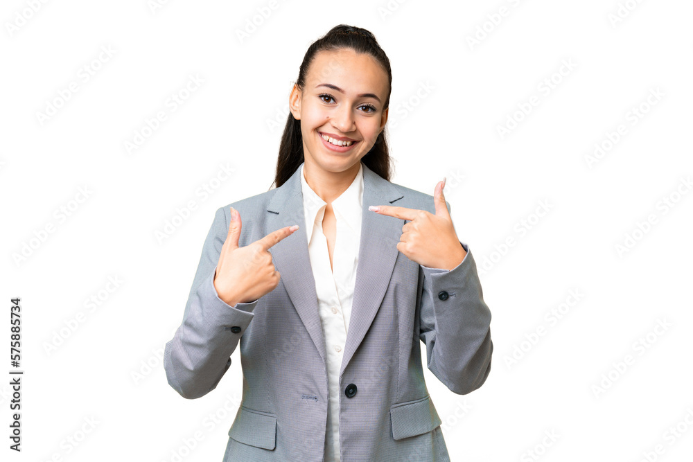 Young Arabian woman over isolated chroma key background with surprise facial expression