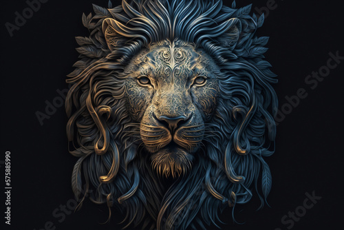 High detailed Italian style art of a lion, generative AI