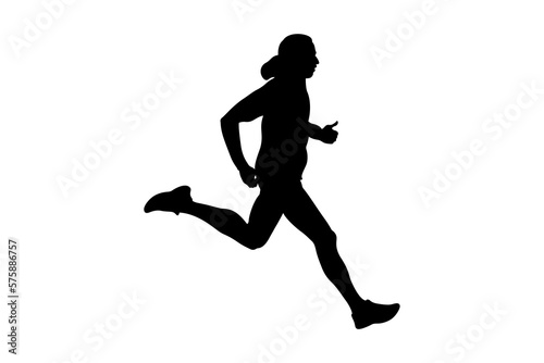 speed running man athlete in jacket hooded black silhouette