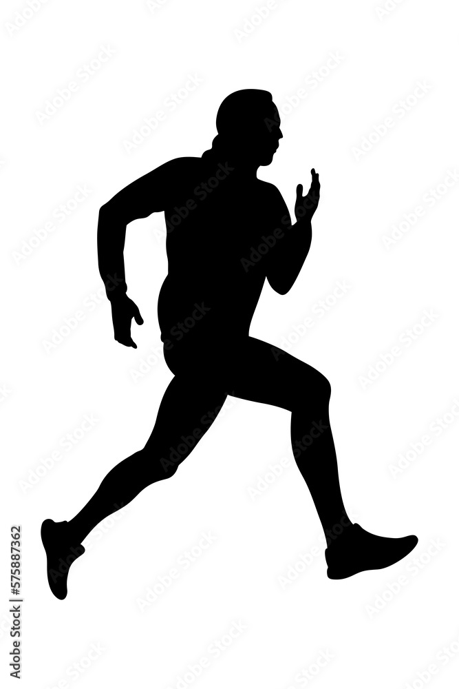 male runner black silhouette running male runner black silhouette running