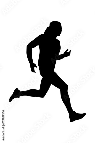 men athlete runner black silhouette