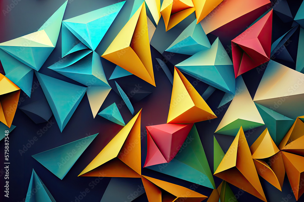 triangle wallpaper art created with Generative AI technology
