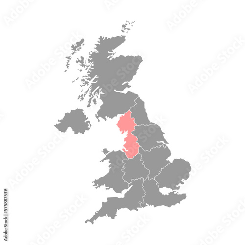 North west England, UK region map. Vector illustration. photo
