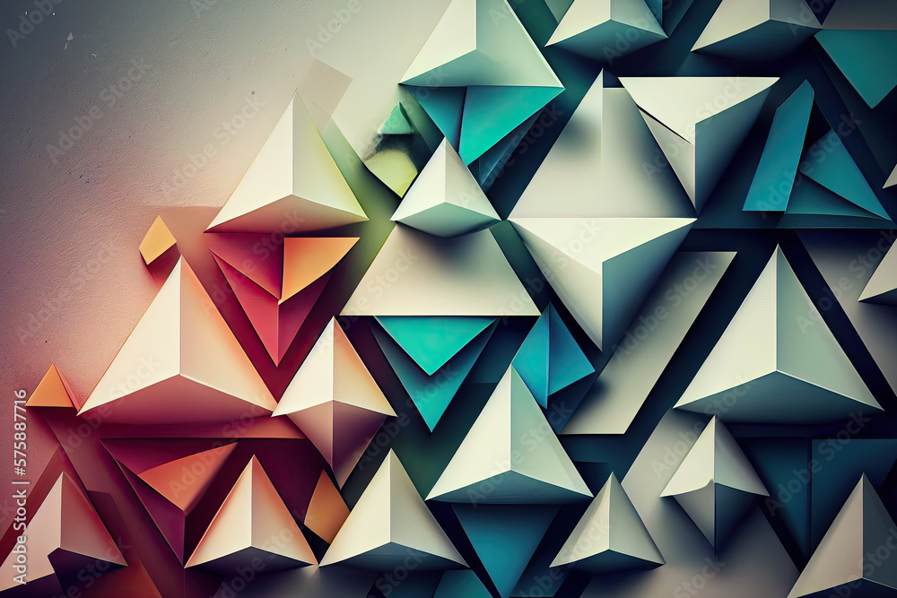 Fototapeta premium triangle wallpaper art created with Generative AI technology