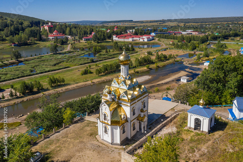 Southern Urals, Krasnousolsk Resort: Church of the Tabyn icon of the mother of God. Aerial view. photo