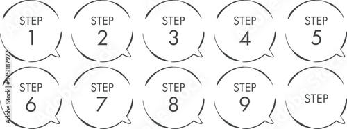 ふきだし（吹き出し）　STEP　数字のアイコン   見出し