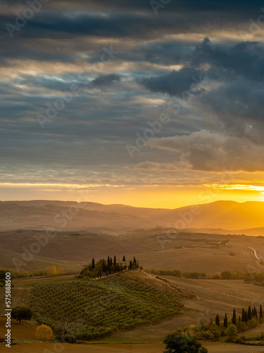 Sunrise over Val d'Orcia, Tuscany
