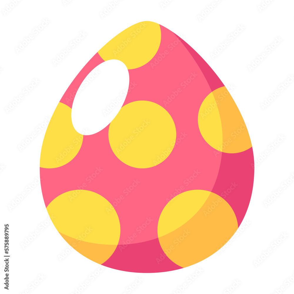 Fototapeta premium Cartoon colorful easter eggs icon. 