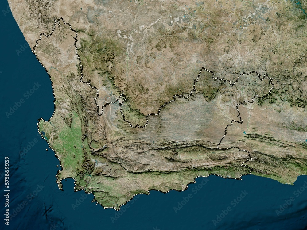 Western Cape, South Africa. High-res satellite. No legend