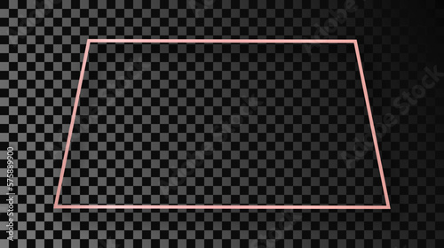 Wallpaper Mural Rose gold glowing trapezoid shape frame with shadow Torontodigital.ca