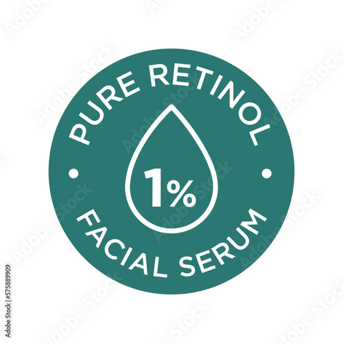 Pure retinol icon. Facial serum. One percent.