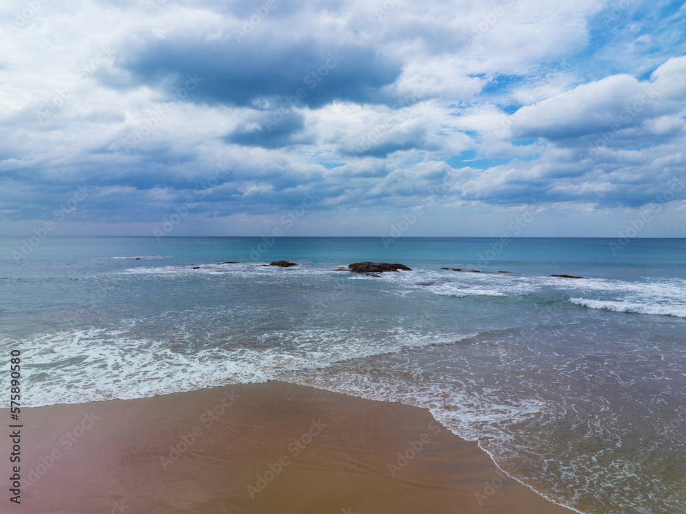 Fototapeta premium Sea surface aerial view,Bird eye view photo of blue waves and water surface texture, Blue sea background Beautiful nature, Amazing view sea background
