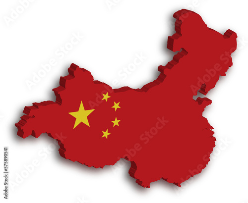 Fotografering china map with flag