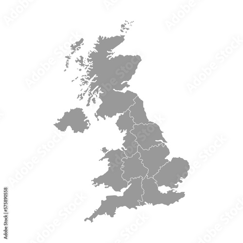 UK region map. Vector illustration.