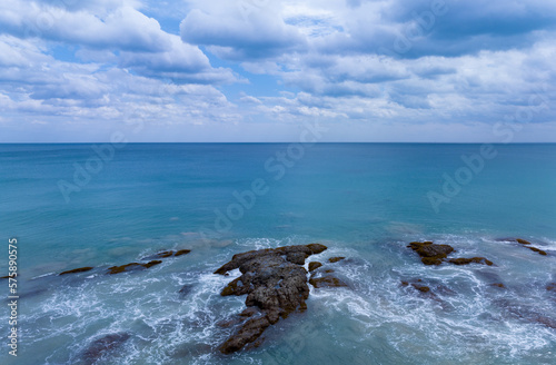 Sea surface aerial view,Bird eye view photo of blue waves and water surface texture, Blue sea background Beautiful nature, Amazing view sea background