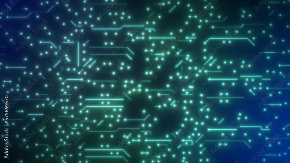Abstract background of green computer circuit boards digital hi-tech futuristic of lines and dots. Video 4k, 60 fps Abstract background of green computer circuit boards digital hi-tech futuristic of lines and dots. Video 4k, 60 fps
