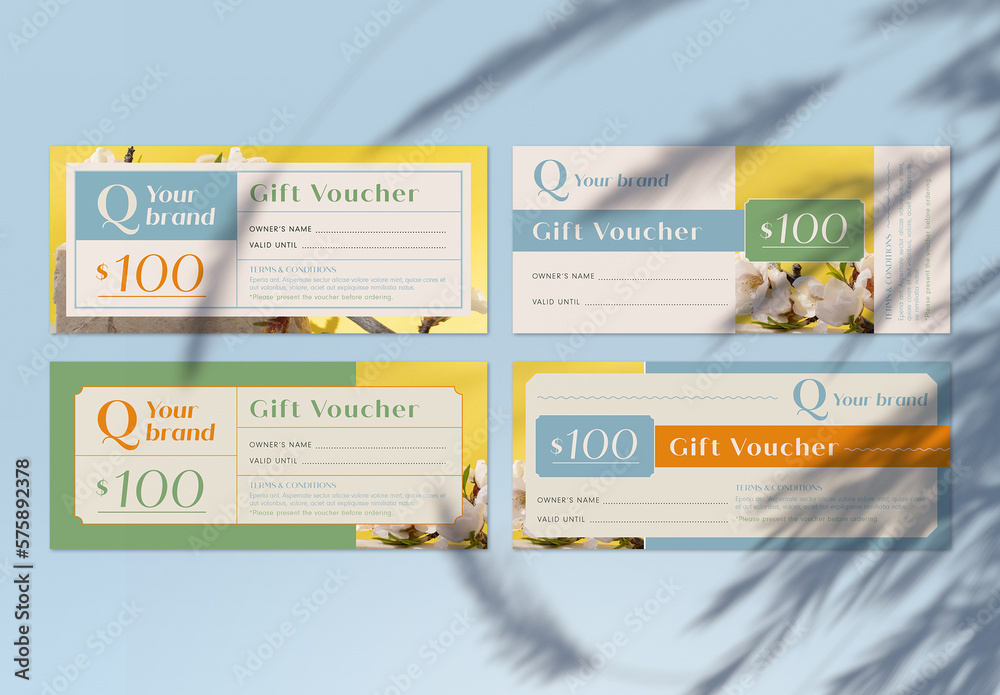 Vouchers Delicate Style Layout Stock Template Adobe Stock