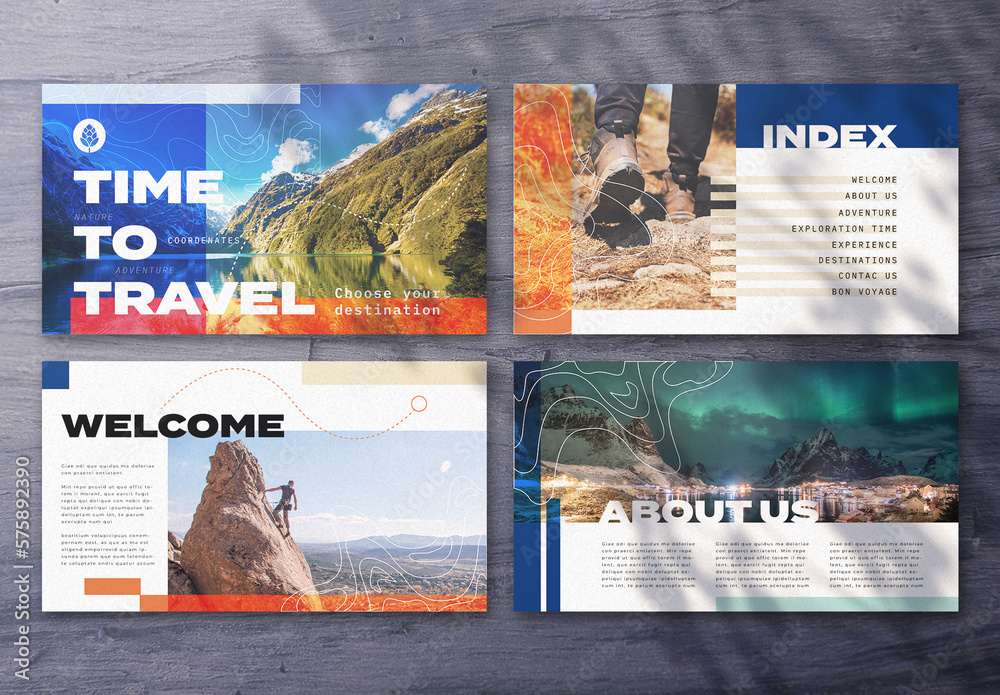 Travel Business Presentation Layout Stock Template | Adobe Stock
