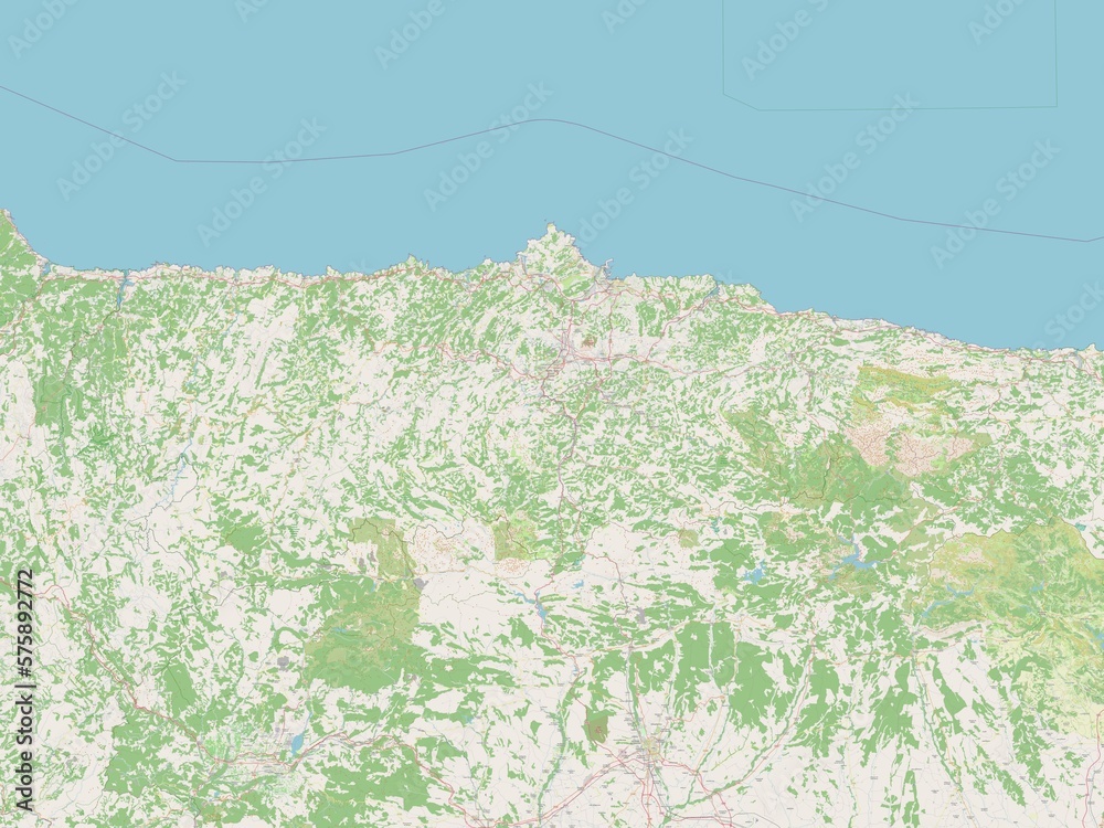 Fototapeta premium Principado de Asturias, Spain. OSM. No legend