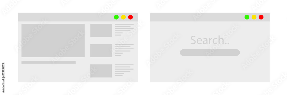 Browser window. Web browser in flat style. Window concept internet browser. Browser window. Web browser in flat style. Window concept internet browser.
