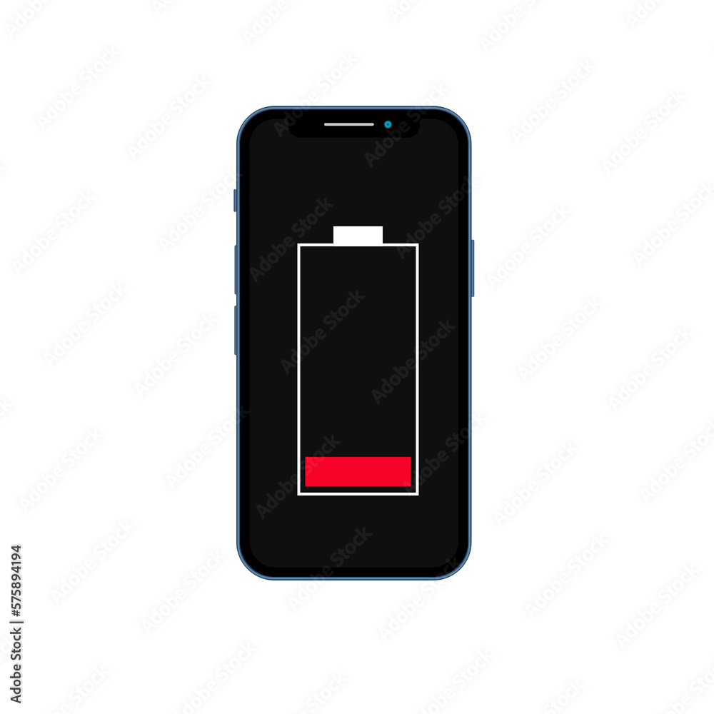 low charted battery smart phone illustration low charted battery smart phone illustration