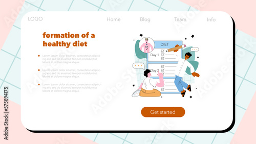 Endocrinologist web banner or landing page. Thyroid gland