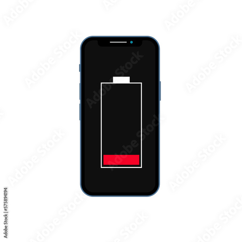 low charted battery smart phone illustration