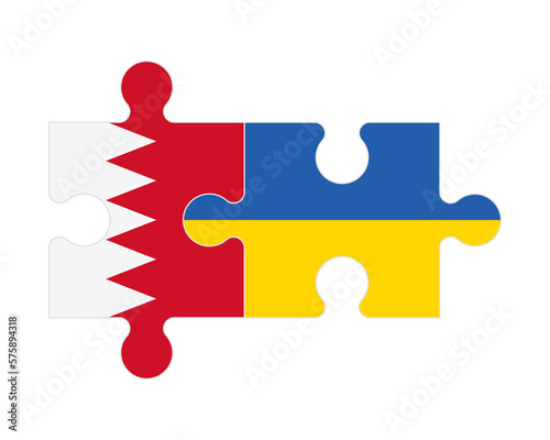 Puzzle of flags of Bahrain and Ukraine, vector