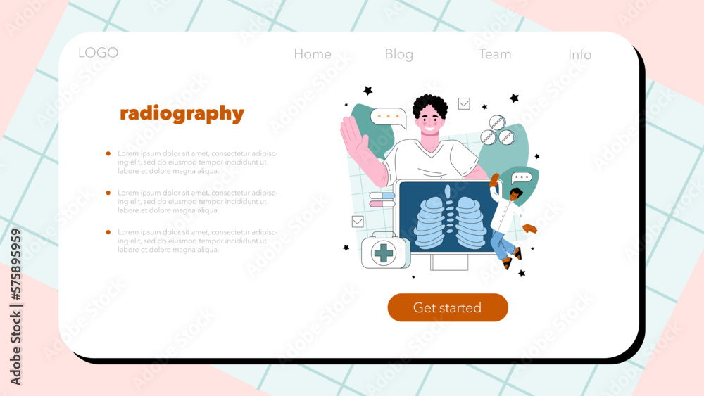 Radiology web banner or landing page. Idea of health care and disease Radiology web banner or landing page. Idea of health care and disease
