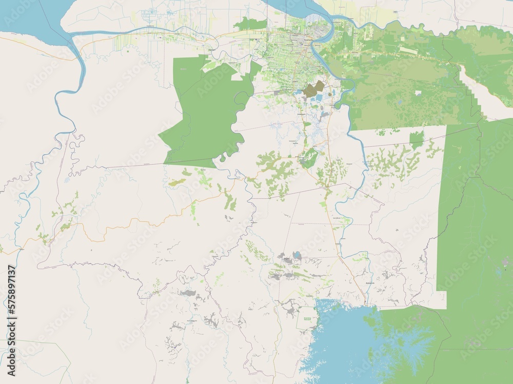 Obraz premium Para, Suriname. OSM. No legend