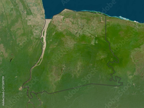 Nickerie, Suriname. Low-res satellite. No legend photo