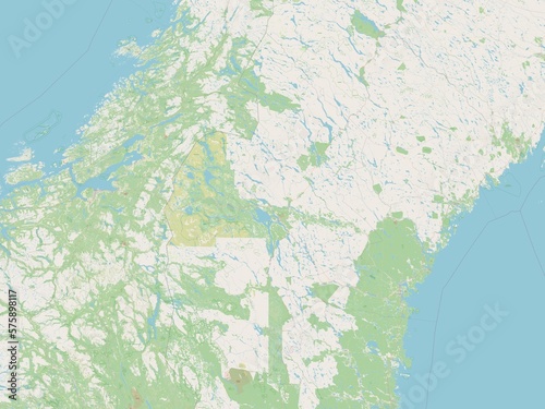 Tableau sur toile Jamtland, Sweden. OSM. No legend