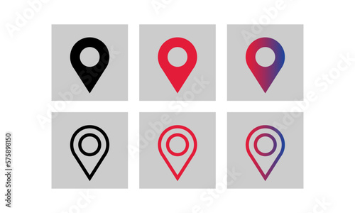 icon simple Pin, Logo point location, Vector illustration symbol design