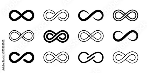 Vector Infinity loop icon set illustration