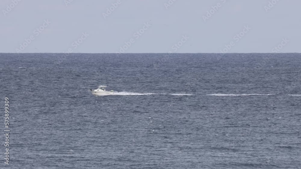 Speedboat cruising on the sea Speedboat cruising on the sea