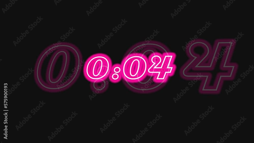 Countdown 2 (Clock Style 10 Second with Stroke pink) 3d style with Alpa Channel and Neon Effect Countdown 2 (Clock Style 10 Second with Stroke pink) 3d style with Alpa Channel and Neon Effect