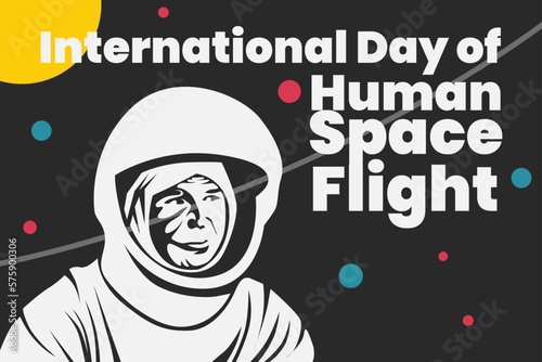 Illustration vector graphic of international day of human space flight