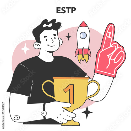 ESTP MBTI type. Character with the extraverted, observant, thinking