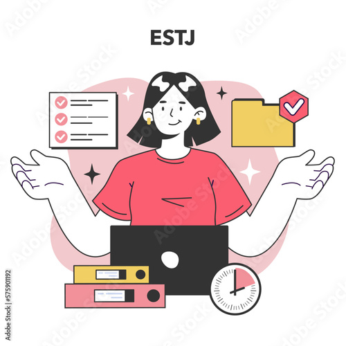 ESTJ MBTI type. Logical, organized, and results driven character. Human