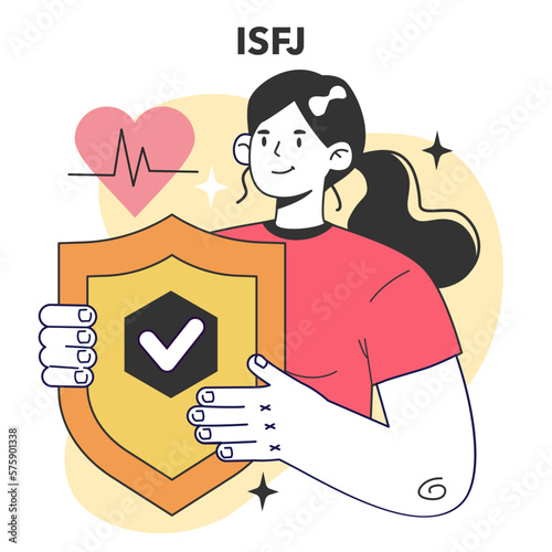 ISFJ MBTI type. Character with introverted, observant, feeling, photo