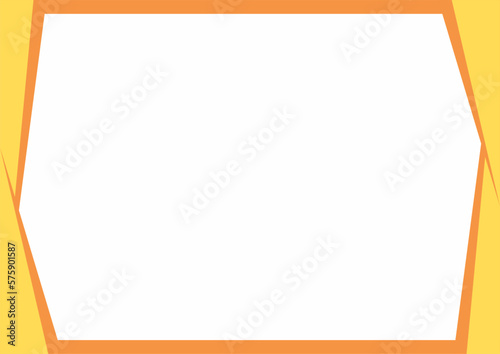 Orange, yellow and white triangles color with stripe line shape. Suitable for social media post and web internet ads. Template layout. Frame, boarder for text, picture, advertisement. Empty space. 