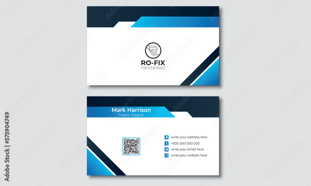 flat business card template corporate design card simple and clean