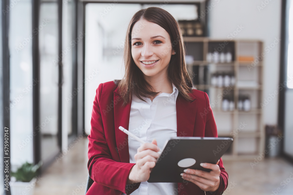 Fund managers consultation and discuss about analysis Investment stock market by digital tablet