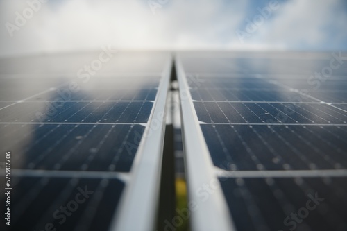 Power solar panels  alternative clean green energy concept. Environmental protection